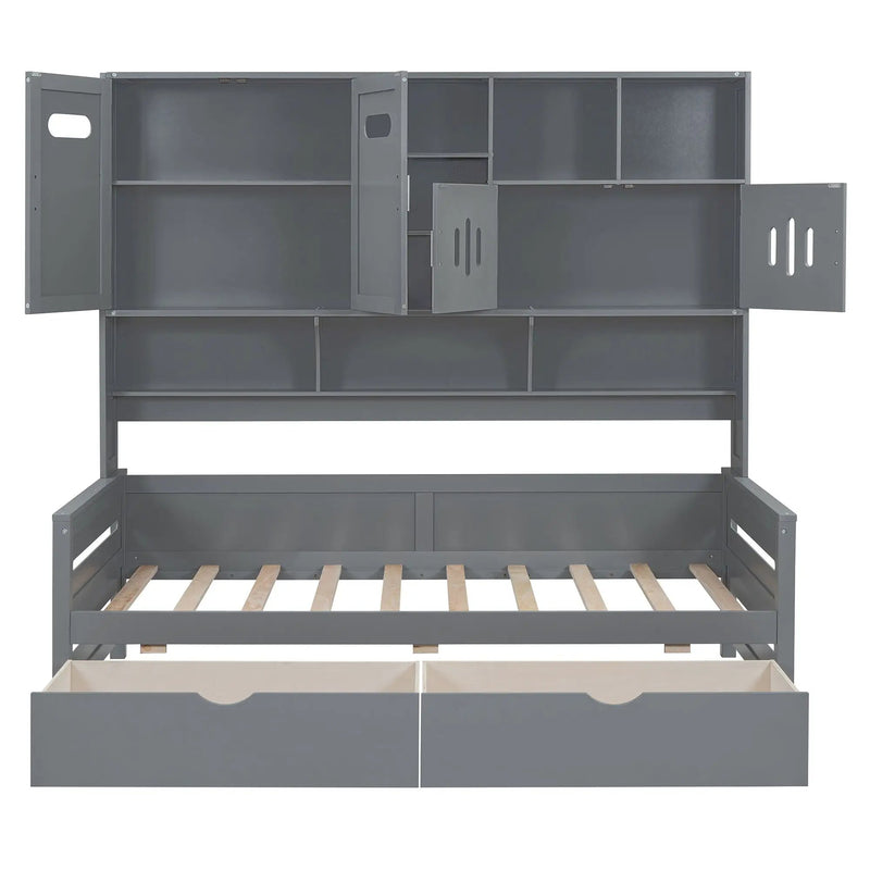 Daybed With All-In-One Cabinet And Shelf by HouseOfZazla