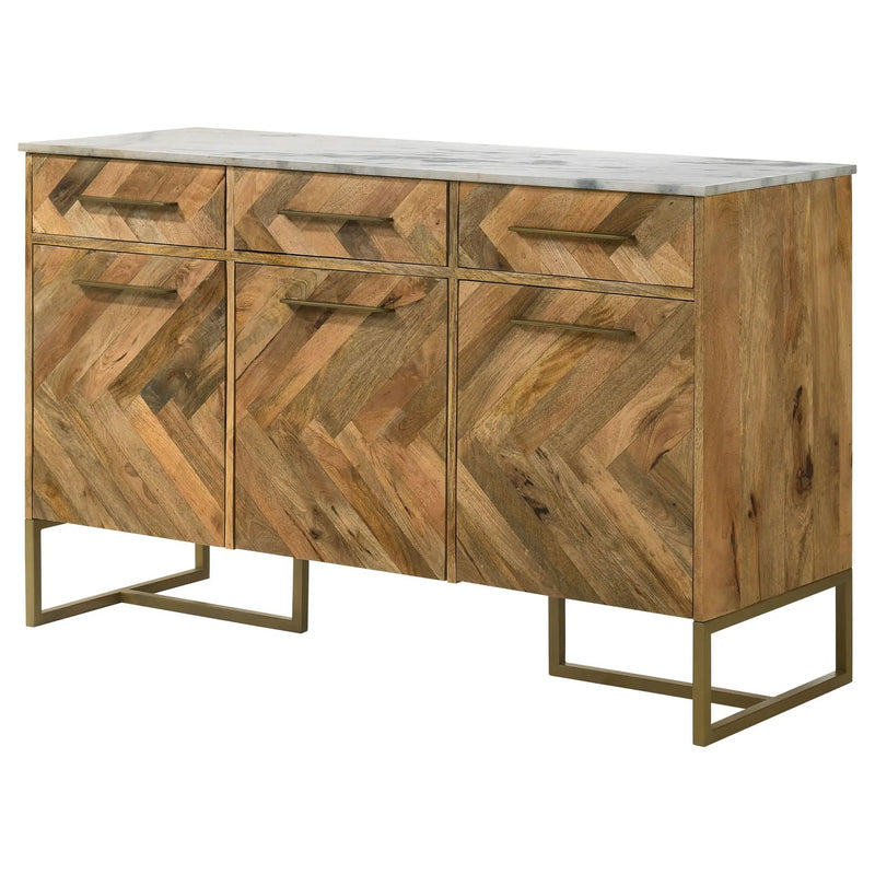 Paloma - 3 Door Herringbone Accent Cabinet - Natural