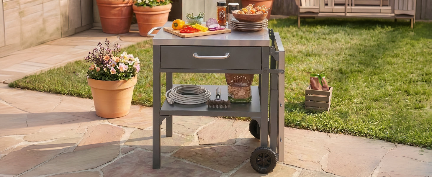 Outdoor Kitchen Cart Foldable Outdoor Prep Station by HouseOfZazla