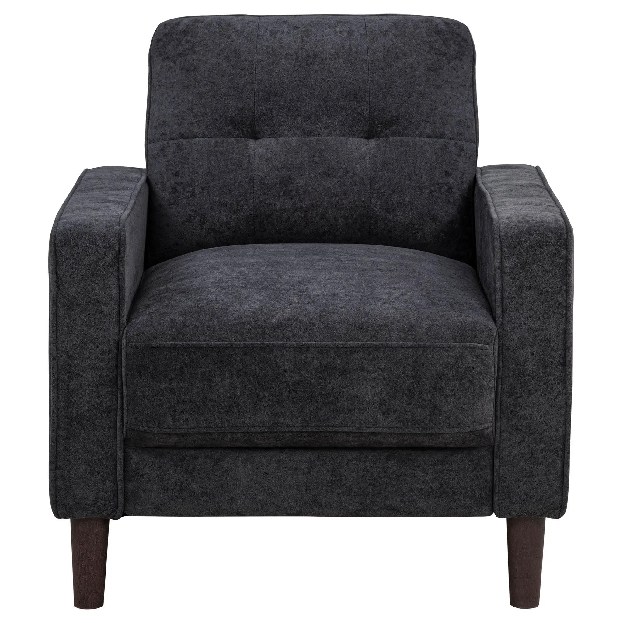 Bowen II Fabric Upholstered Track Arm Chair Steel Grey by Unique Piece Furniture