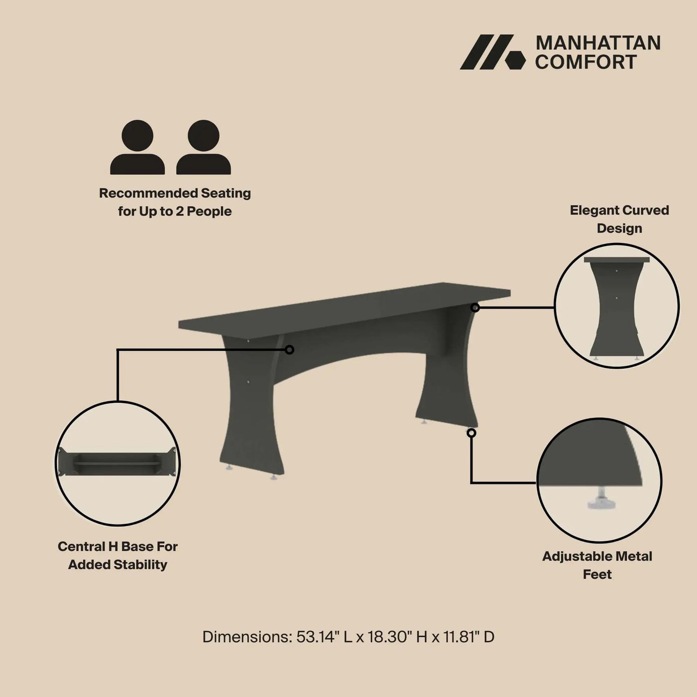 Coney - Dining Bench (Set of 2) by HouseOfZazla