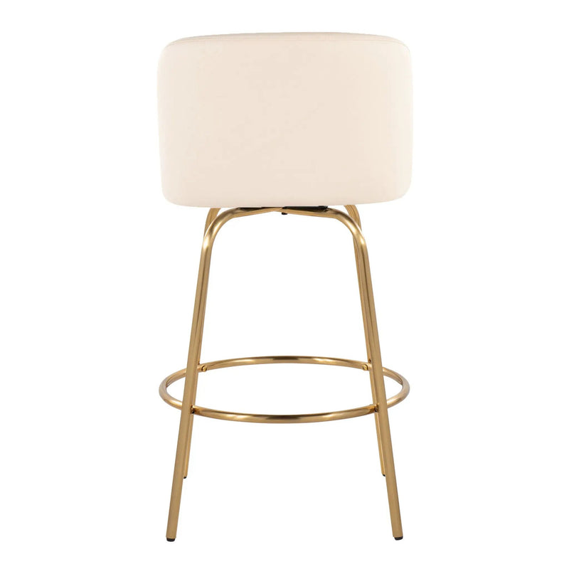 Toriano - Contemporary, Fixed Height Counter Stool With Swivel With Round Footrest (Set of 2) by Unique Piece Furniture