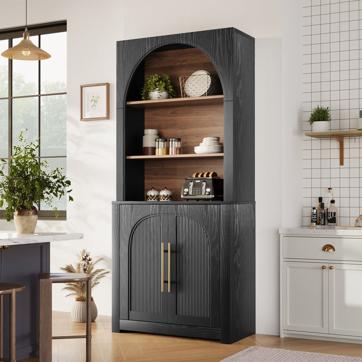 Modern Black Bookcase with Storage Cabinet - Black, photo 10 of 10