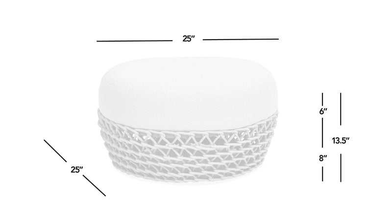 Willow - Round Upholstered Patio Ottoman by HouseOfZazla