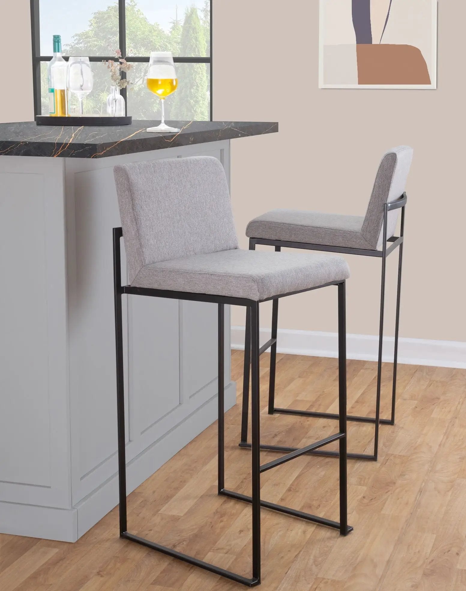Fuji - Contemporary High Back Barstool Elegant Design by HouseOfZazla