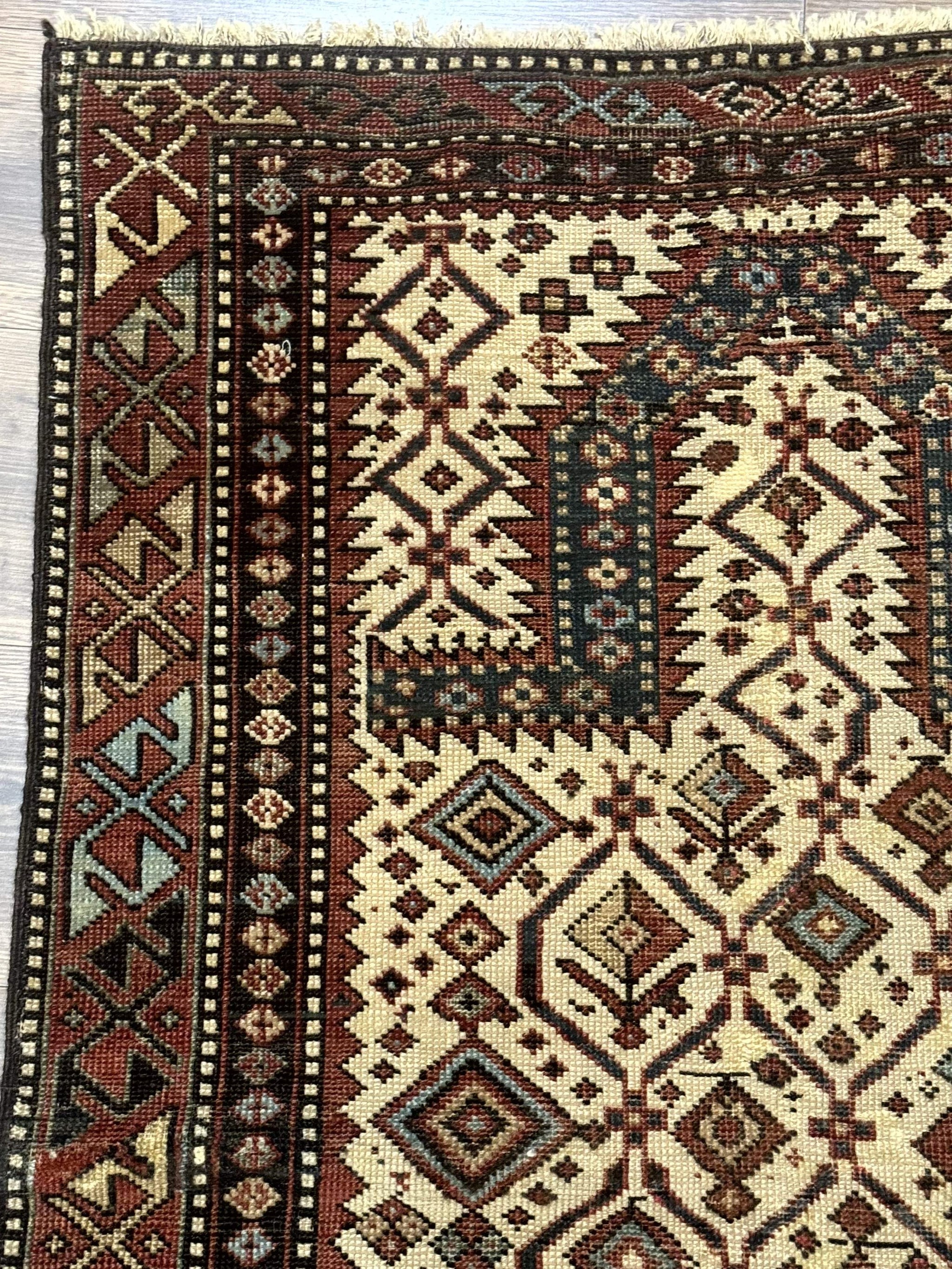Antique Caucasian Shirvan Rug 3x5, Dagestan Prayer Rug, Collectible, Early 20th Century Rug by Jewel Rugs