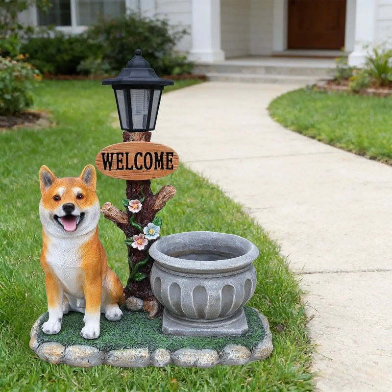 Sitting Akita Dog Planter Garden Decor by HouseOfZazla