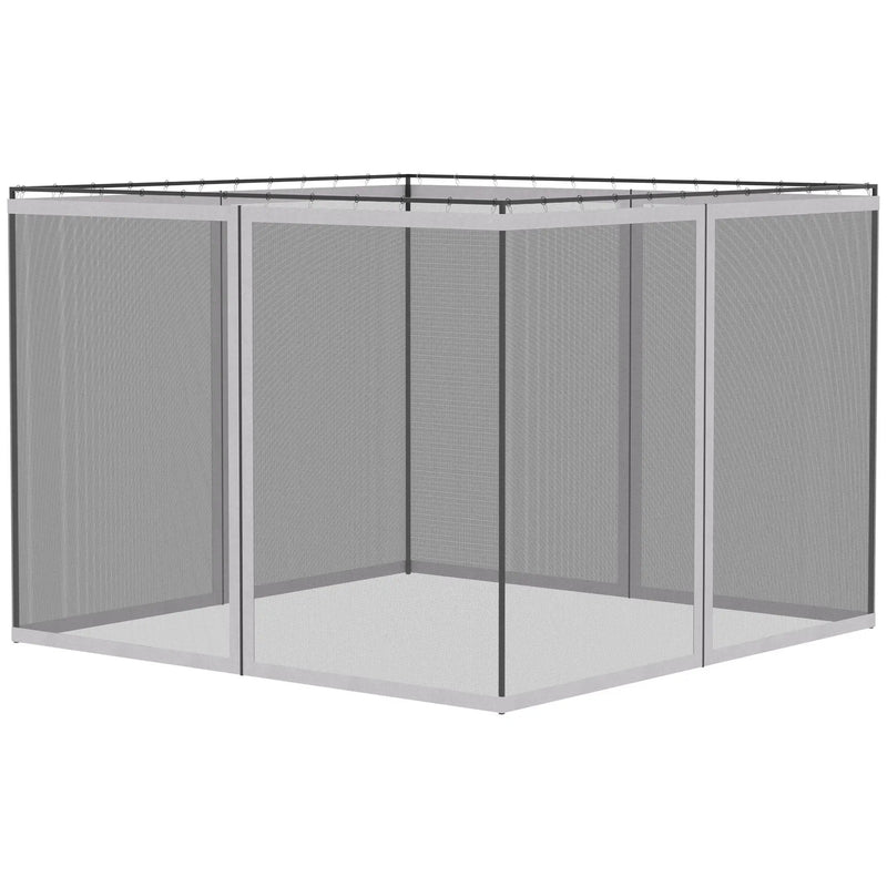Outsunny - 10' x 13' Replacement Mesh Sidewall Netting For Patio Gazebos And Canopy Tents With Zippers (Sidewall Only) - White by HouseOfZazla