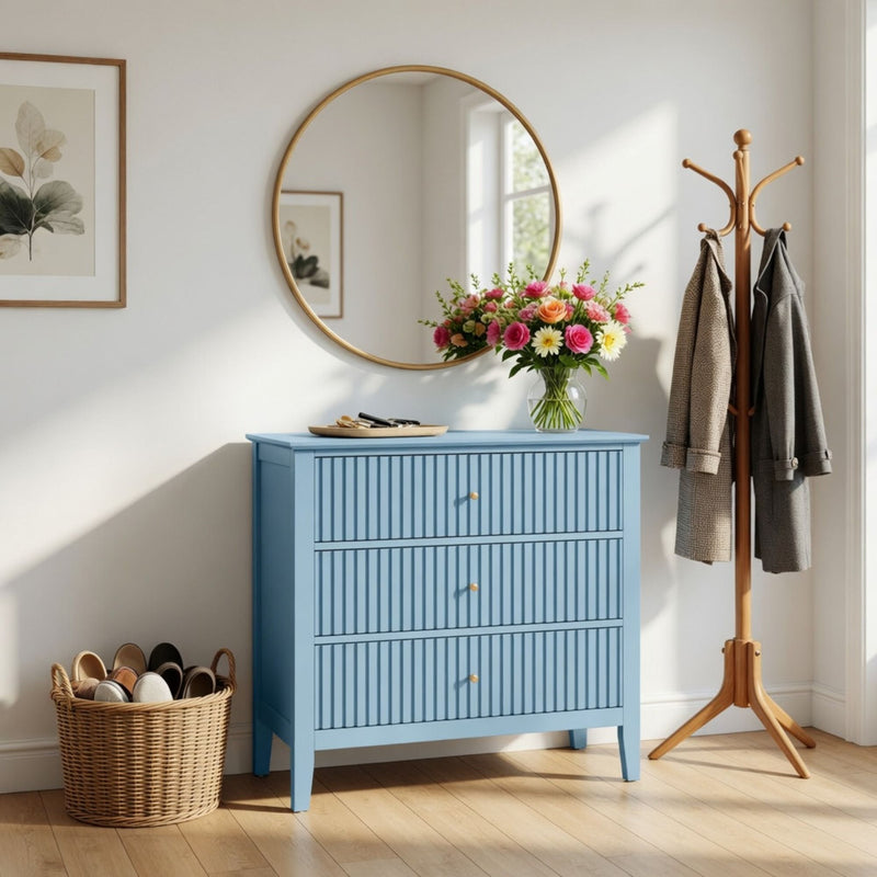 Fluted 3 Drawer Nightstand With Soft Close Slides by HouseOfZazla