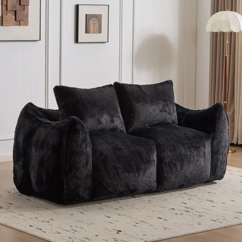 Giant Bean Bag Couch, Ultra Soft Fluffy Loveseat For Living Room by Unique Piece Furniture