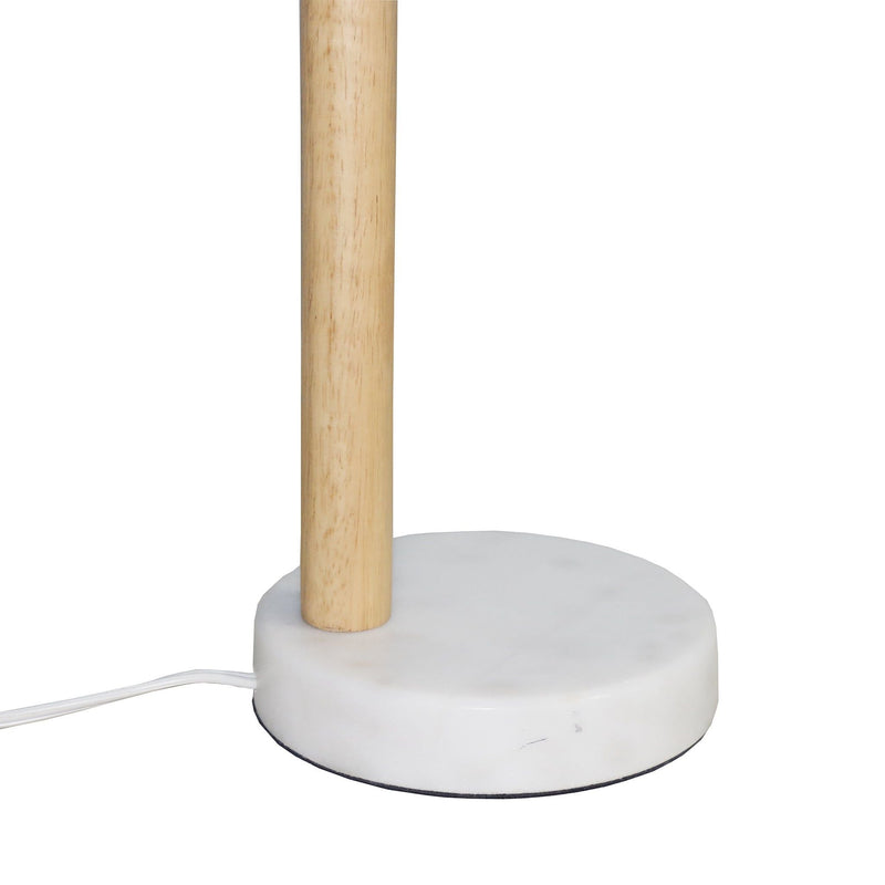 Bedside Table Lamp With Globe Lampshade - White by HouseOfZazla