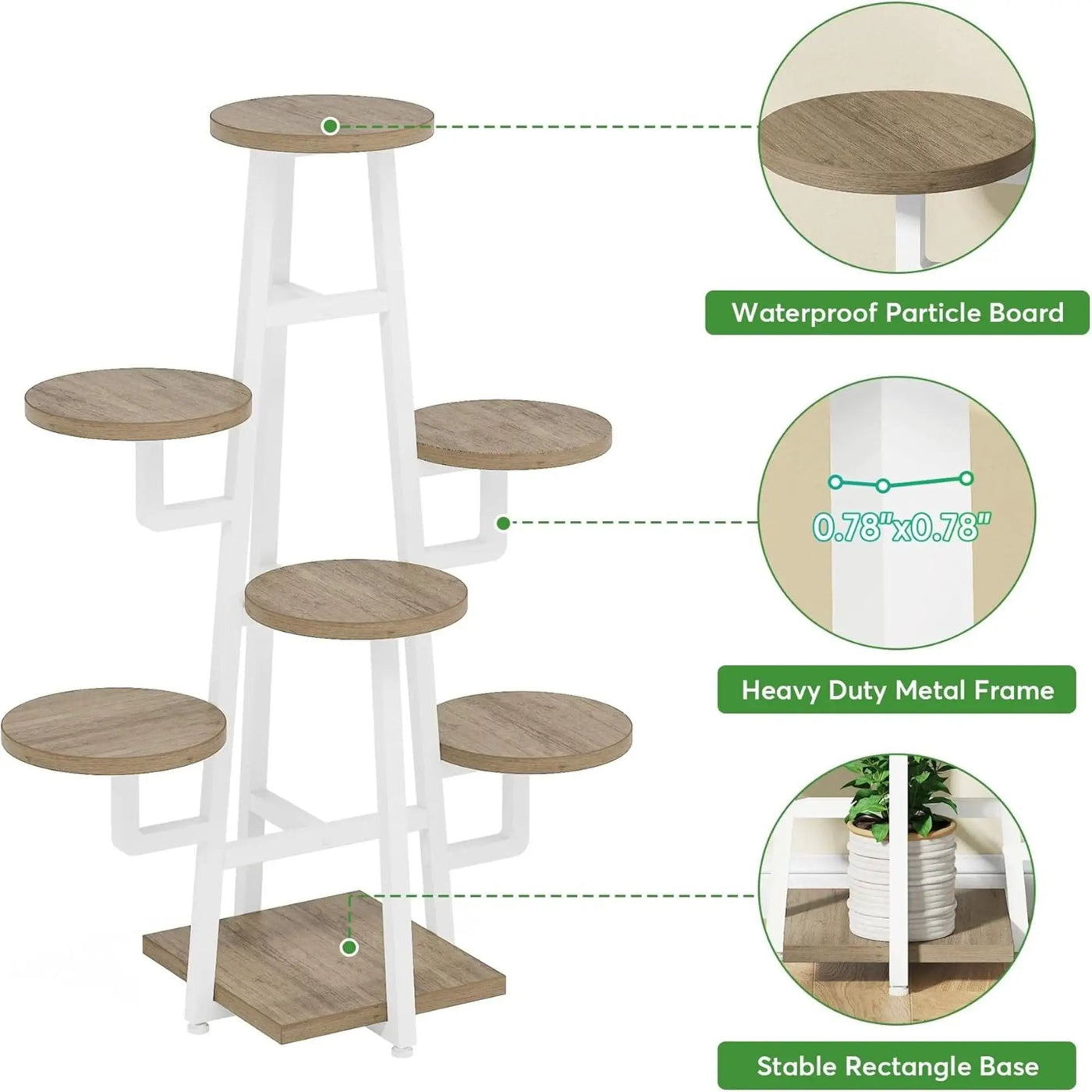7 Tier Corner Plant Shelf With High Low Design For Living Room by HouseOfZazla