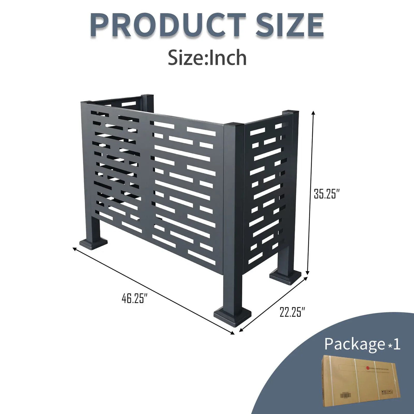 Air Conditioner Fence For Outdoor Units, Metal Privacy Fence Cover, Perfect To Conceal Air Conditioning Units, 3 Fence Panel by HouseOfZazla