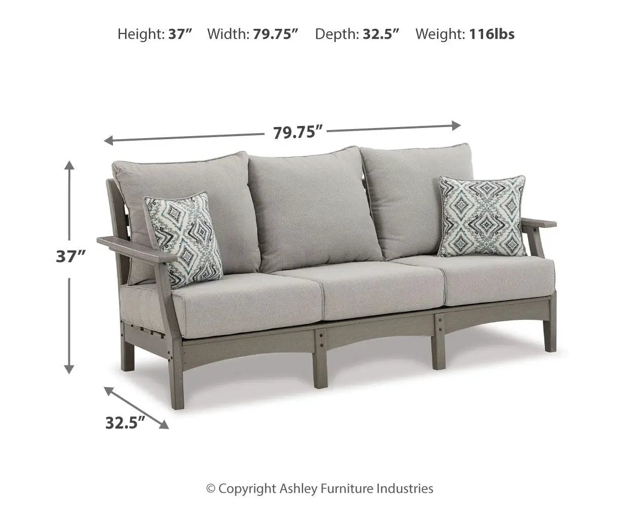Visola - Sofa with Cushion - Gray by Unique Piece Furniture