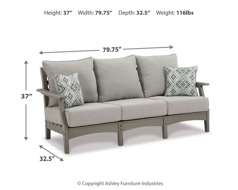 Visola - Sofa with Cushion - Gray by Unique Piece Furniture
