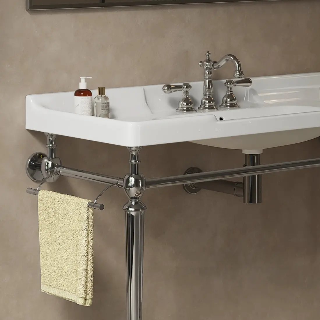 VICI 48" Bathroom Ceramic Basin with 3 Pre-Drilled Holes by HouseOfZazla