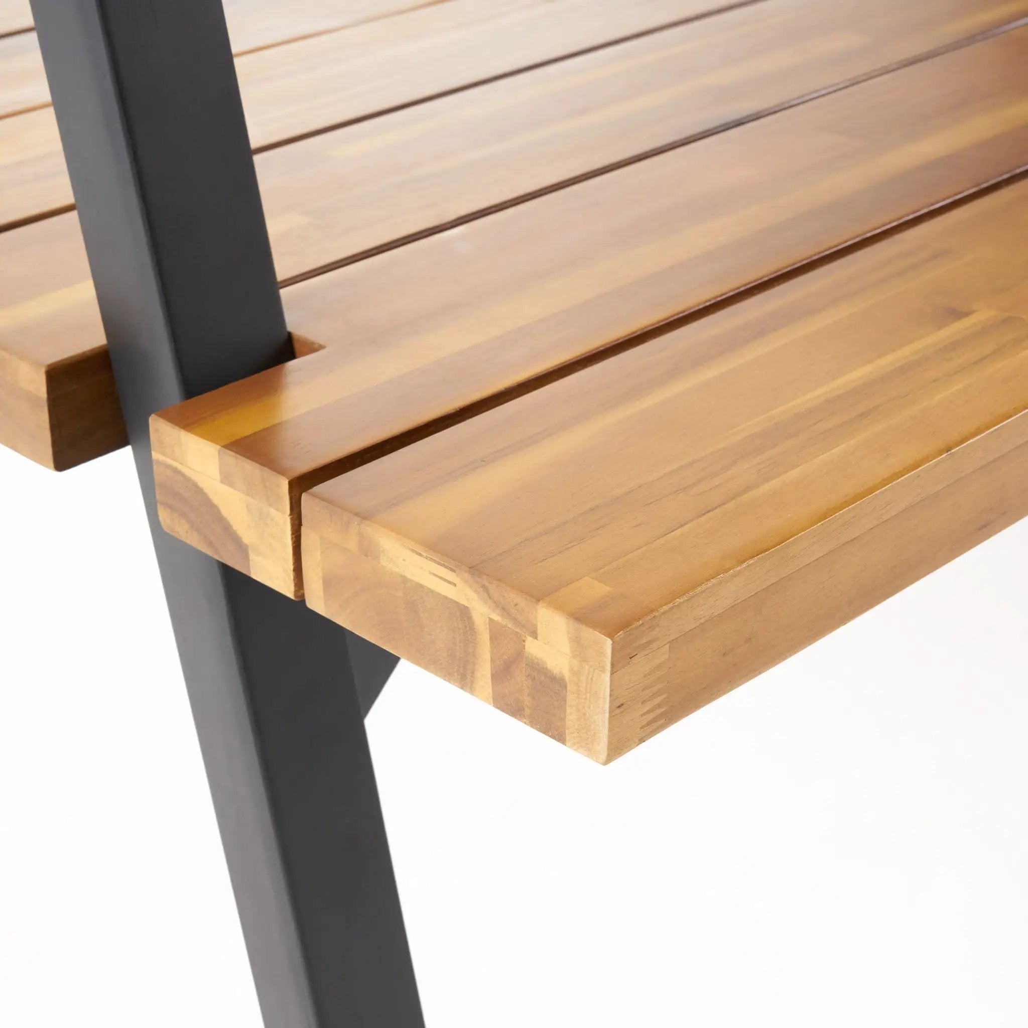 Huckleberry - Acacia Wood Outdoor Dining Table with Plant Hanger - Teak by HouseOfZazla