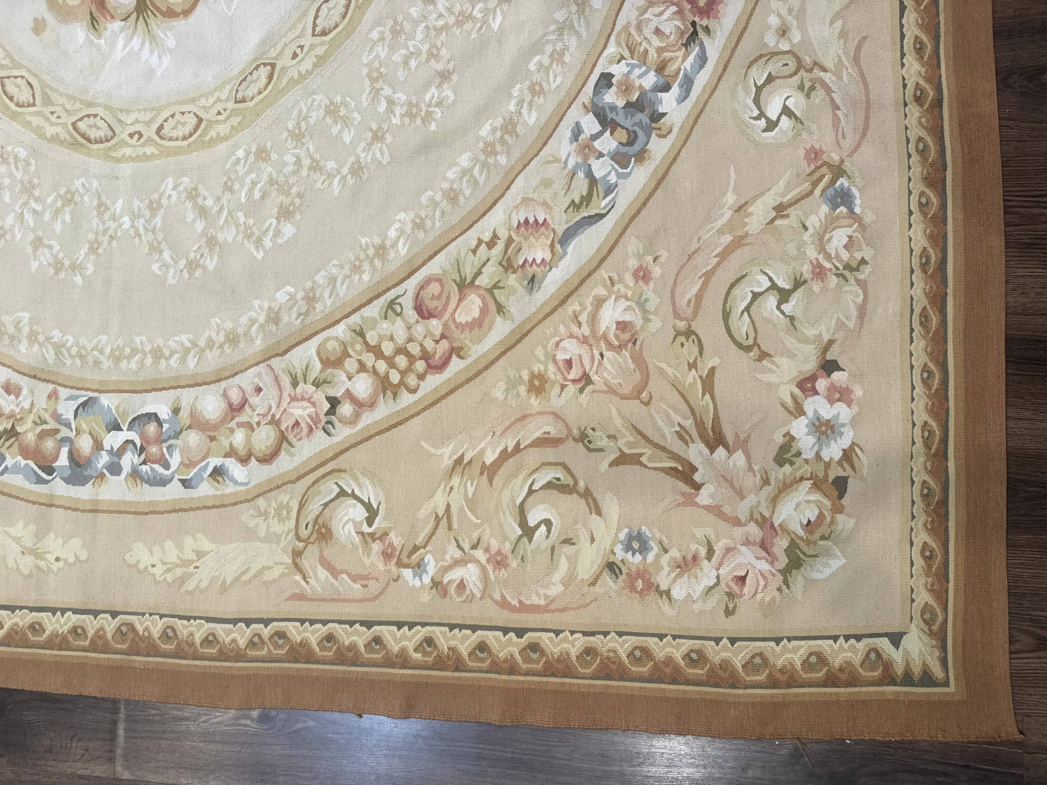 Aubusson Rug 9x12, French European Design, Floral, Elegant by Jewel Rugs