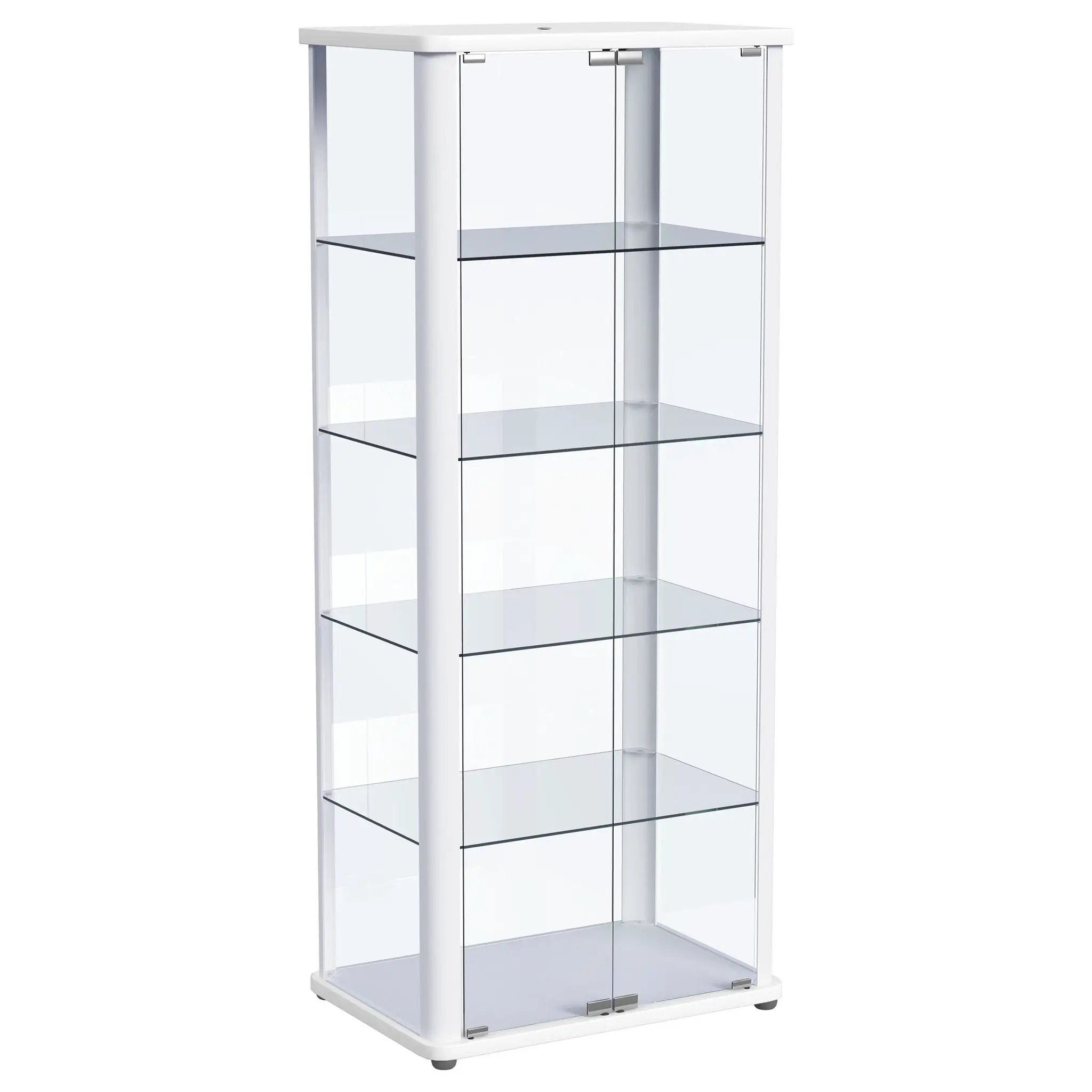 Aero 5-shelf Display Curio Cabinet with LED Lighting White by Unique Piece Furniture
