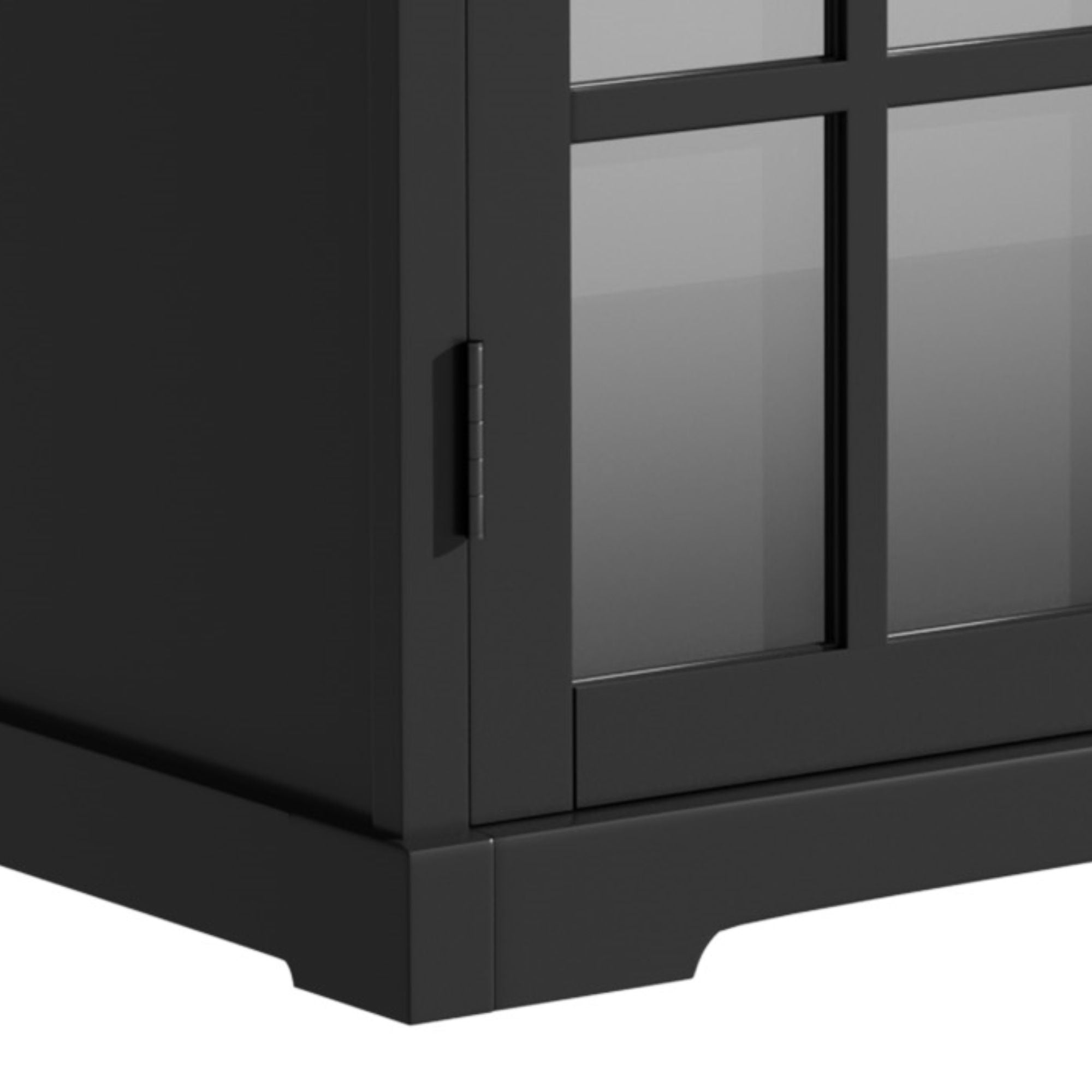 Modern Bathroom Vanity With Ceramic Sink, Tempered Blurred Glass Doors by HouseOfZazla