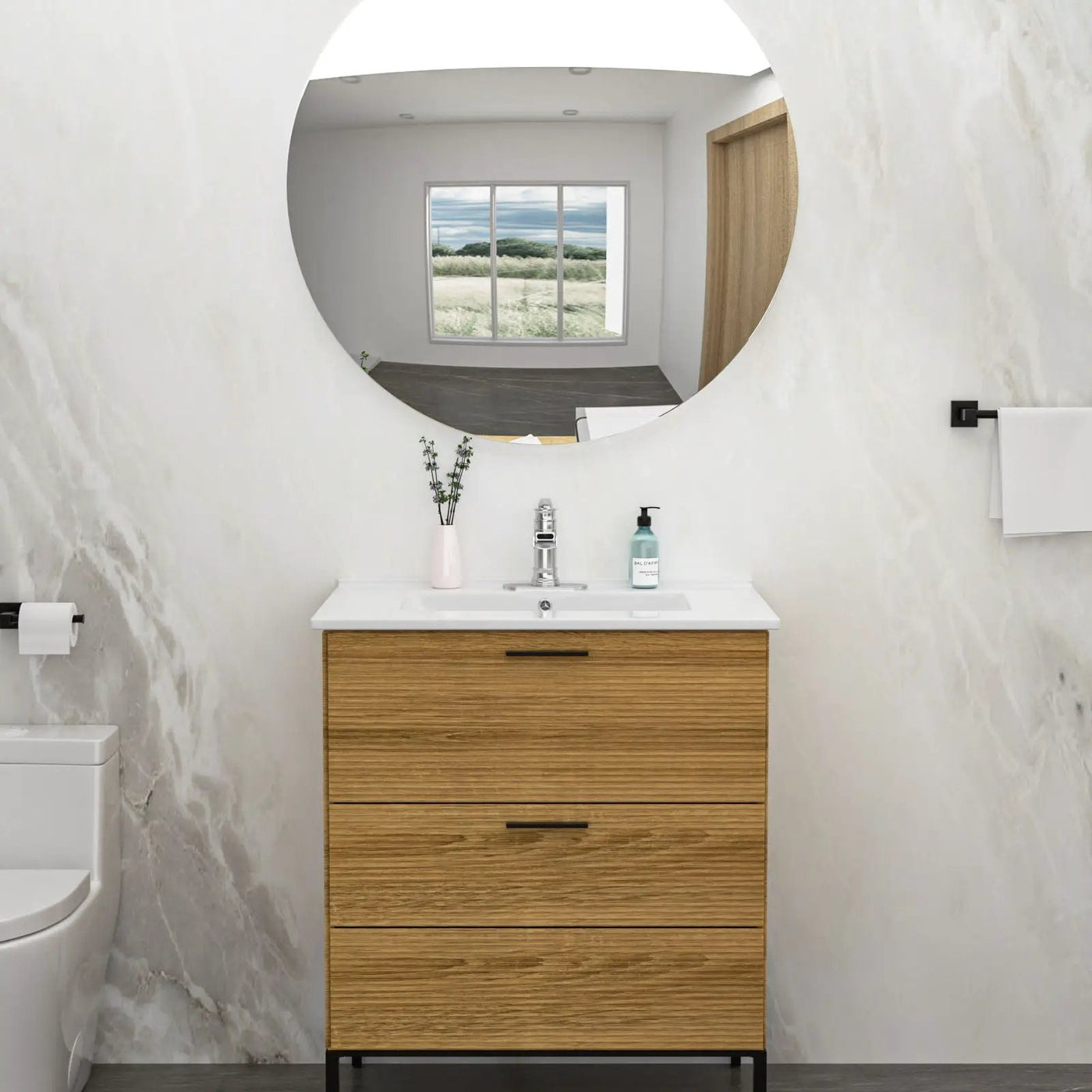 Premium Rectangular Vanity Top With Single Faucet Hole And Overflow by HouseOfZazla