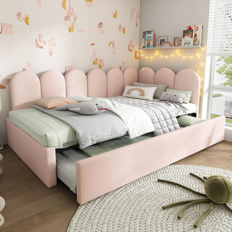 Upholstered Daybed With Metal Slatted Base by HouseOfZazla