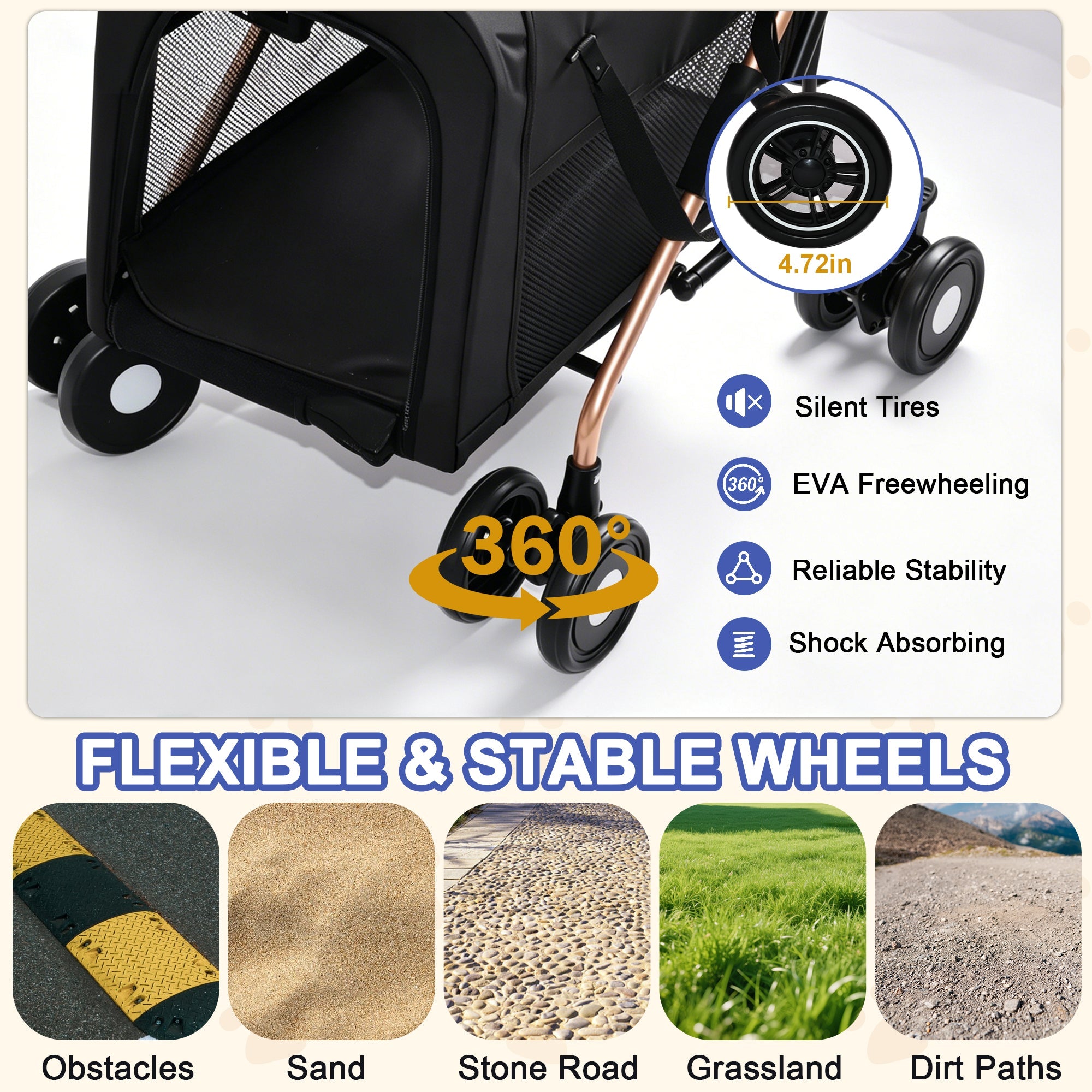 Double Pet Stroller for Small and Medium Dogs and Cats by HouseOfZazla