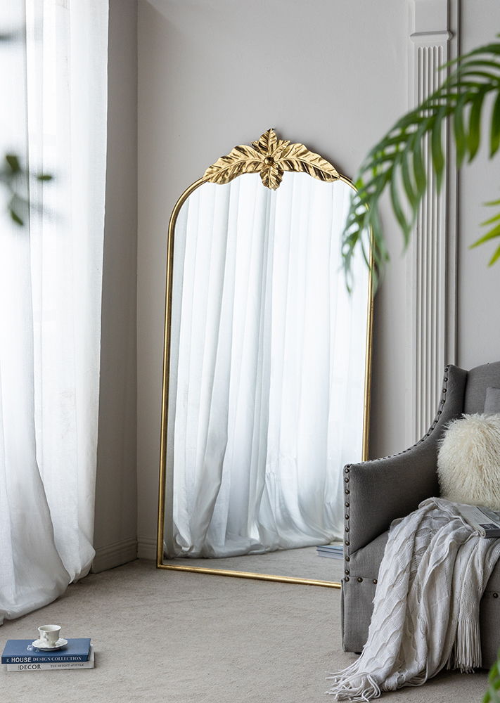 Arched Wall Mirror With Metal Frame, Wall Mirror For Living Room, photo 14 of 14