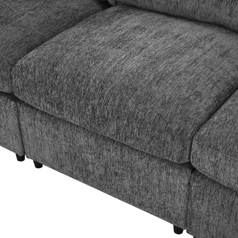U-Style 130.3" Modular Sectional Sofa, 4-Seater by HouseOfZazla