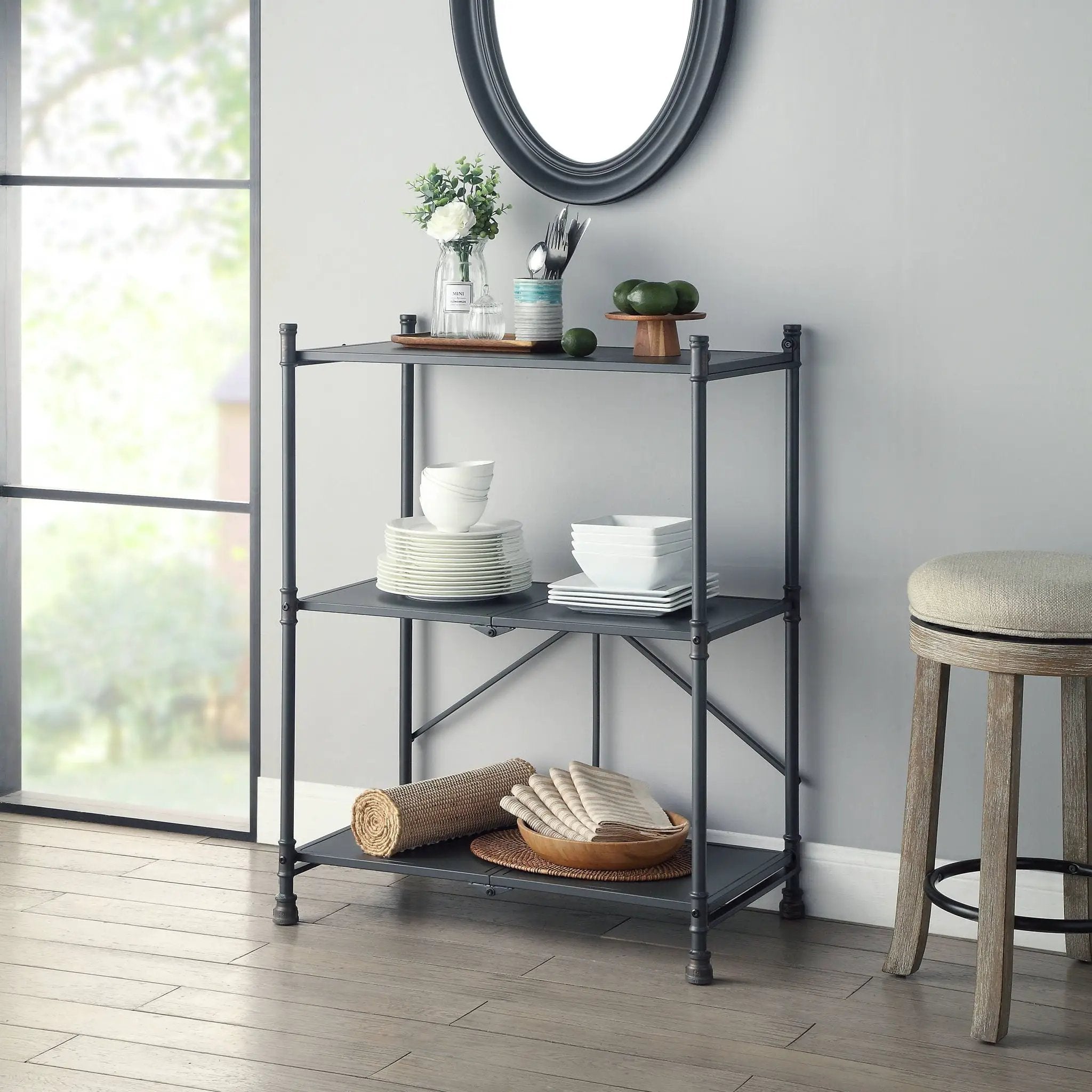 Cordelia - Hand-Brushed Console Table - Black / Bronze by HouseOfZazla