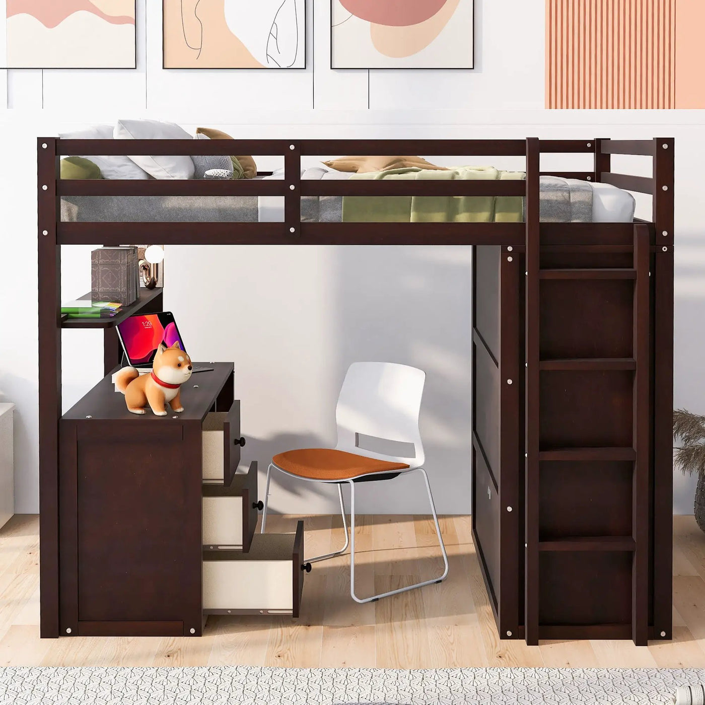 Loft Bed With Drawers, Desk, And Wardrobe by Unique Piece Furniture