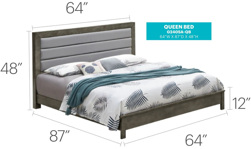 Transitional Modern Design Bed by Unique Piece Furniture
