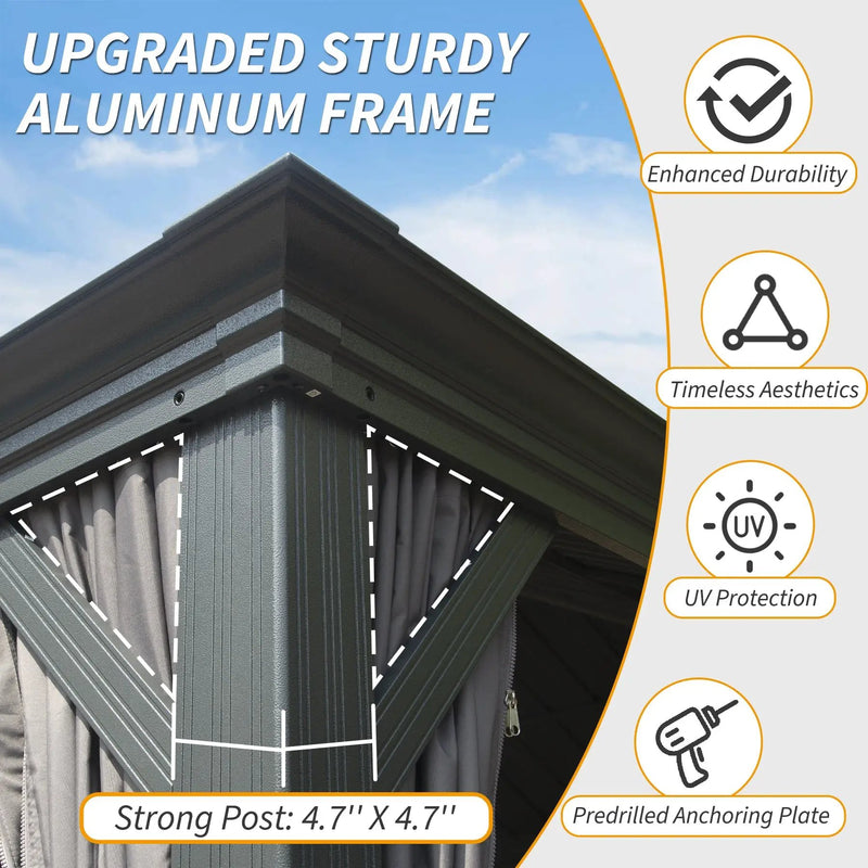 10' X 14' Hardtop Gazebo with Double Roof by HouseOfZazla