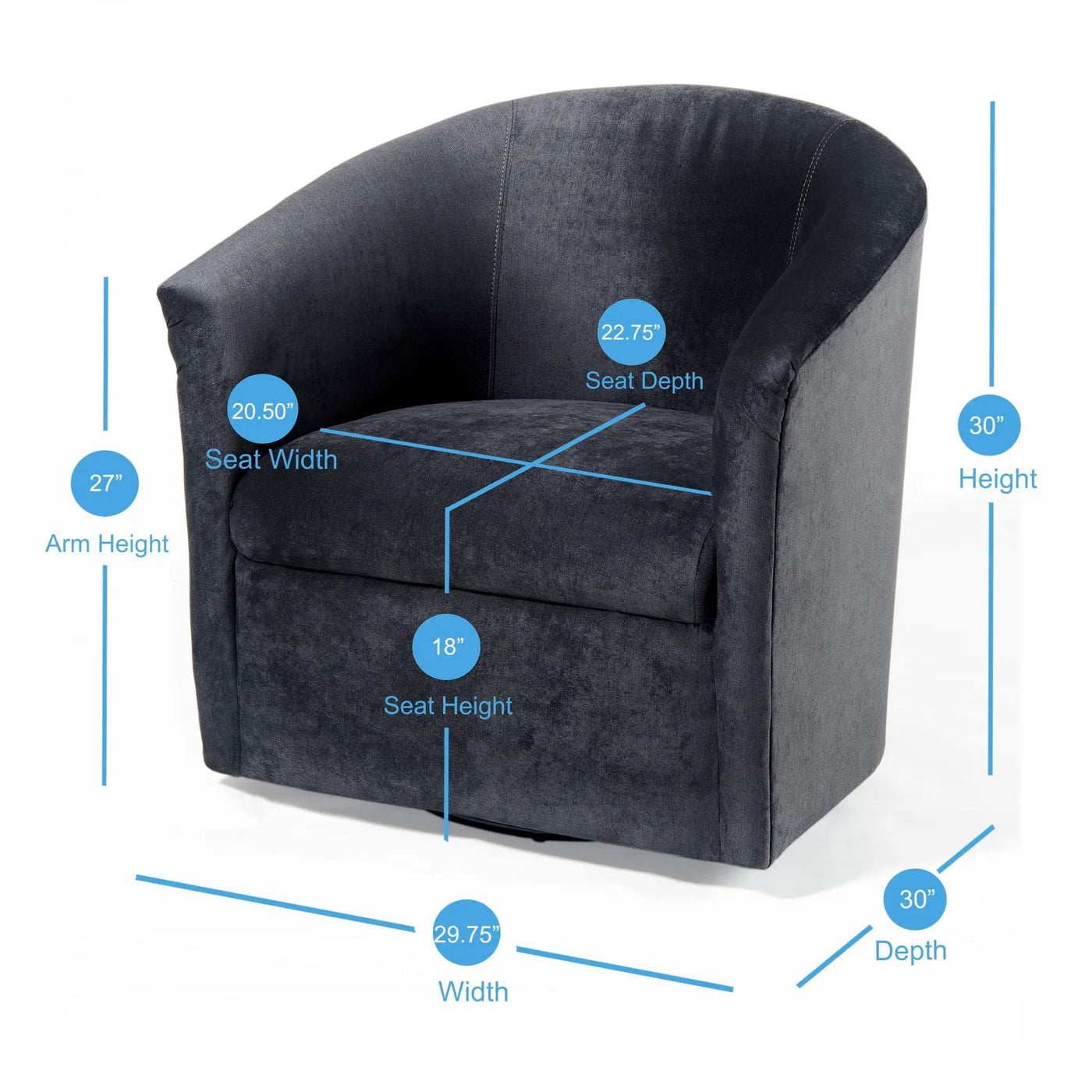 Eden - Swivel Chair With Upholstery And Hardwood Frame by HouseOfZazla