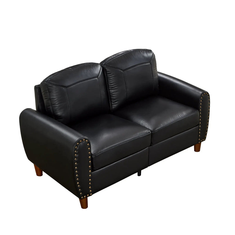 59" Classic Living Room Sofa Loveseat Faux Leather Couch by HouseOfZazla