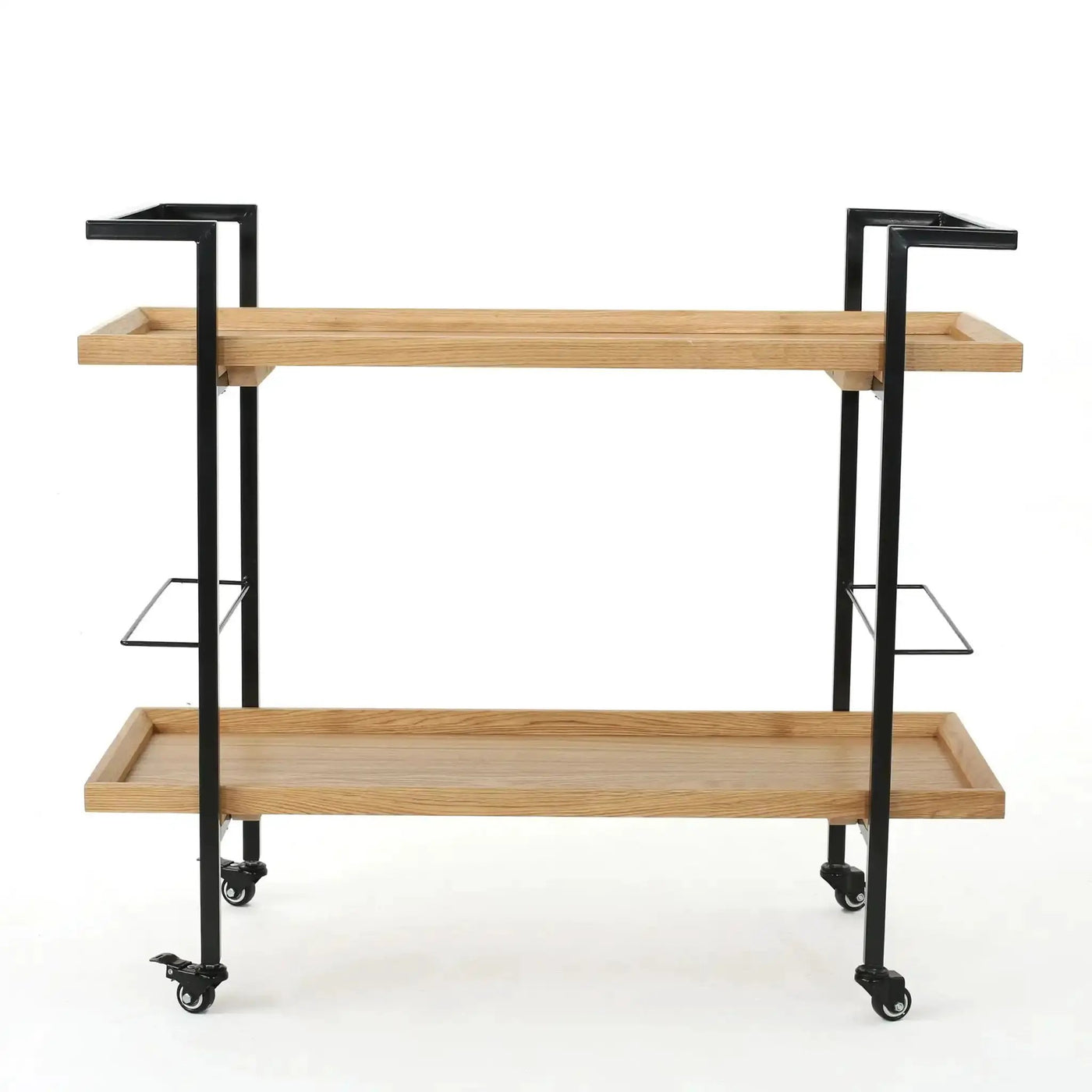 Modern Industrial Bar Cart With Shelving and Casters by HouseOfZazla