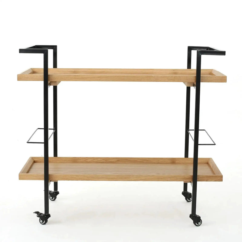 Modern Industrial Bar Cart With Shelving and Casters by HouseOfZazla