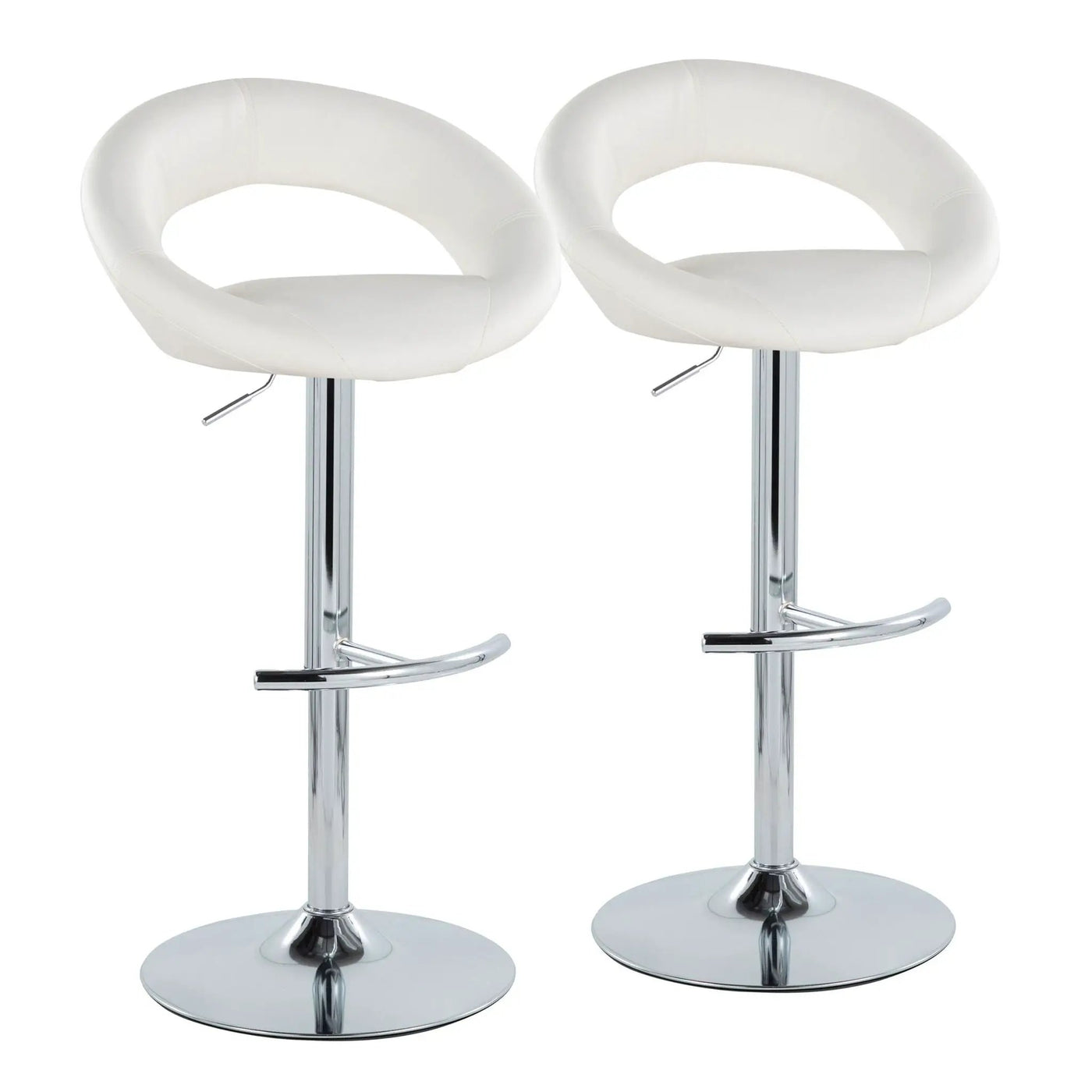 Posh - Contemporary Adjustable Barstool With Swivel With Rounded T Footrest (Set of 2) by HouseOfZazla