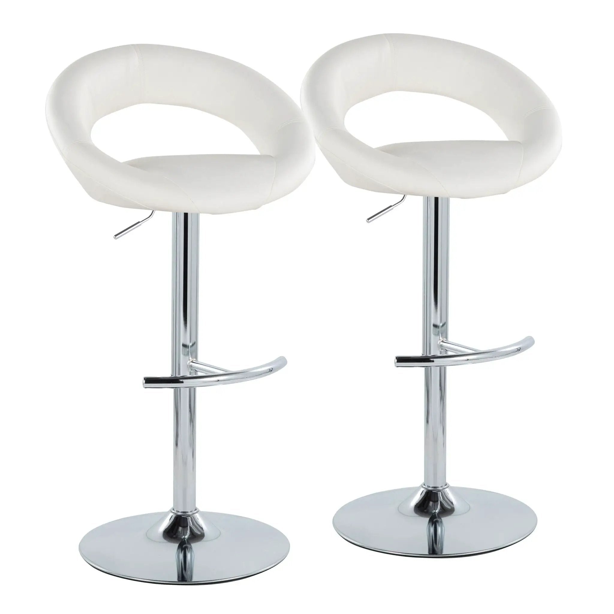 Posh - Contemporary Adjustable Barstool With Swivel With Rounded T Footrest (Set of 2) by Unique Piece Furniture