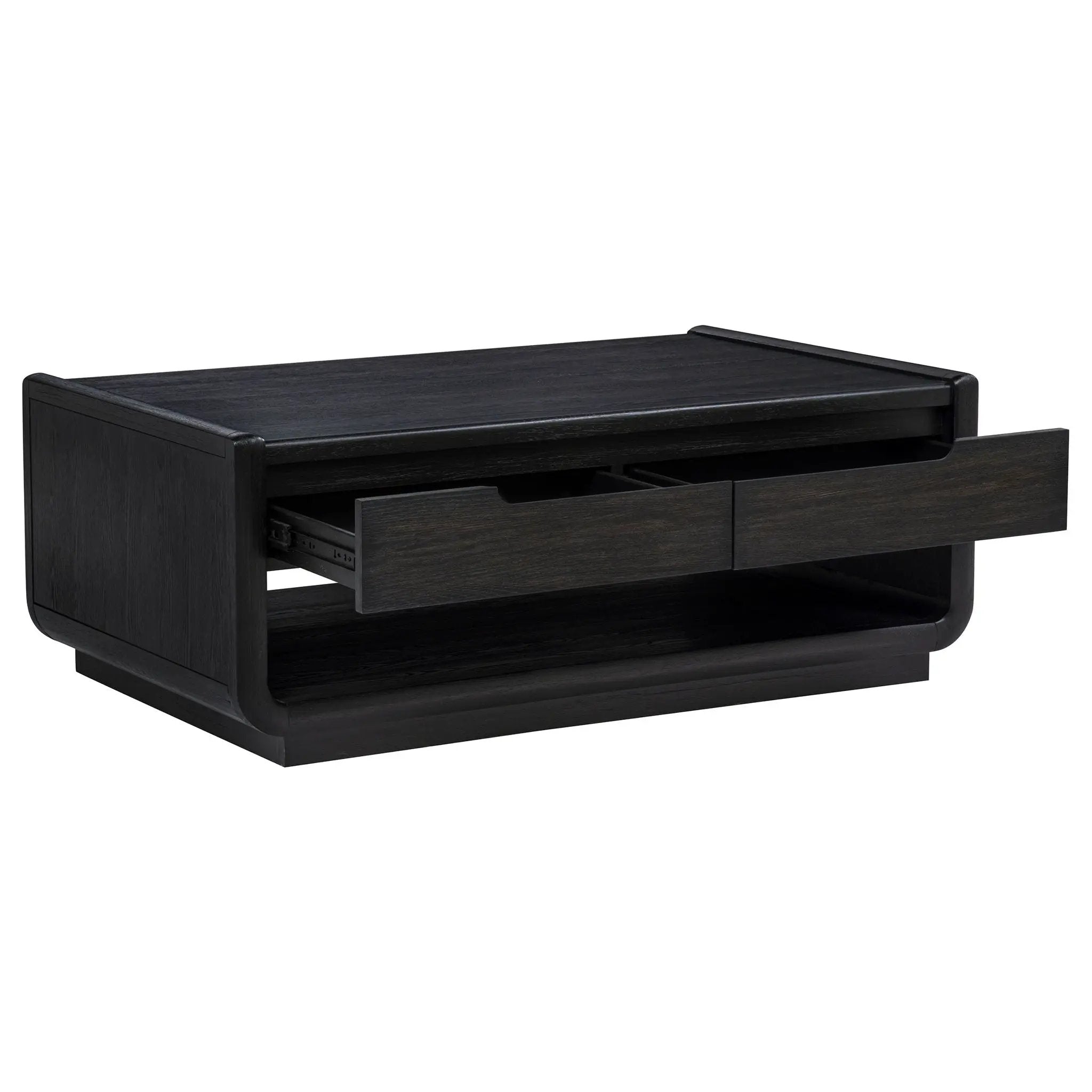 Leandro 2-drawer Wood Cocktail Coffee Table Burnished Black by Unique Piece Furniture