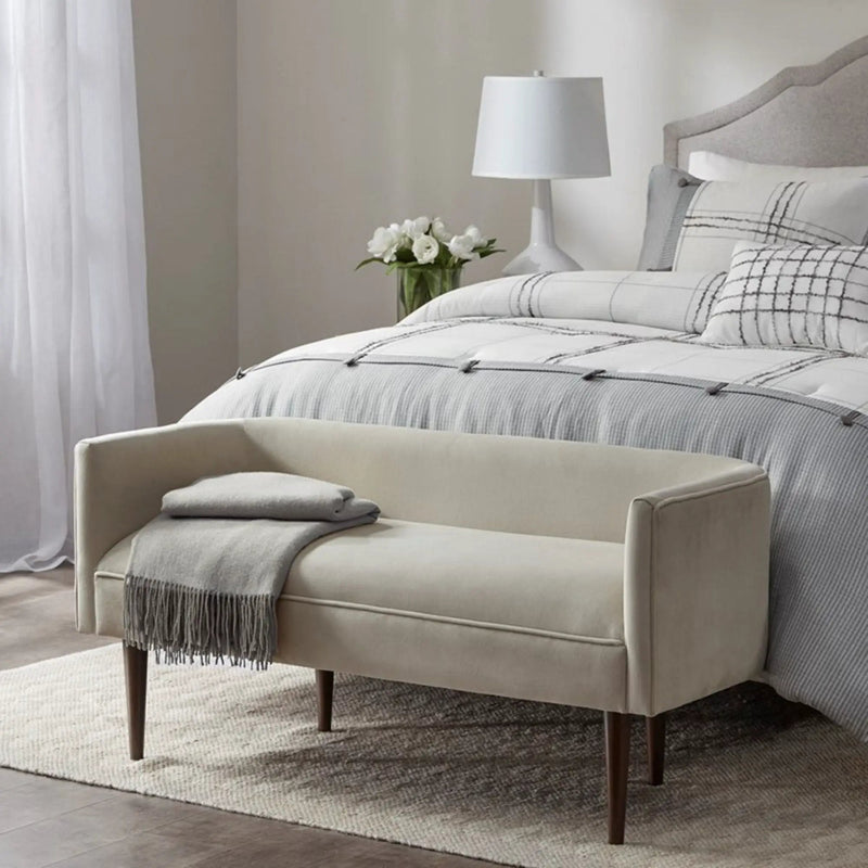 Farrah - Accent Bench With Low Back & Sides - Cream by HouseOfZazla