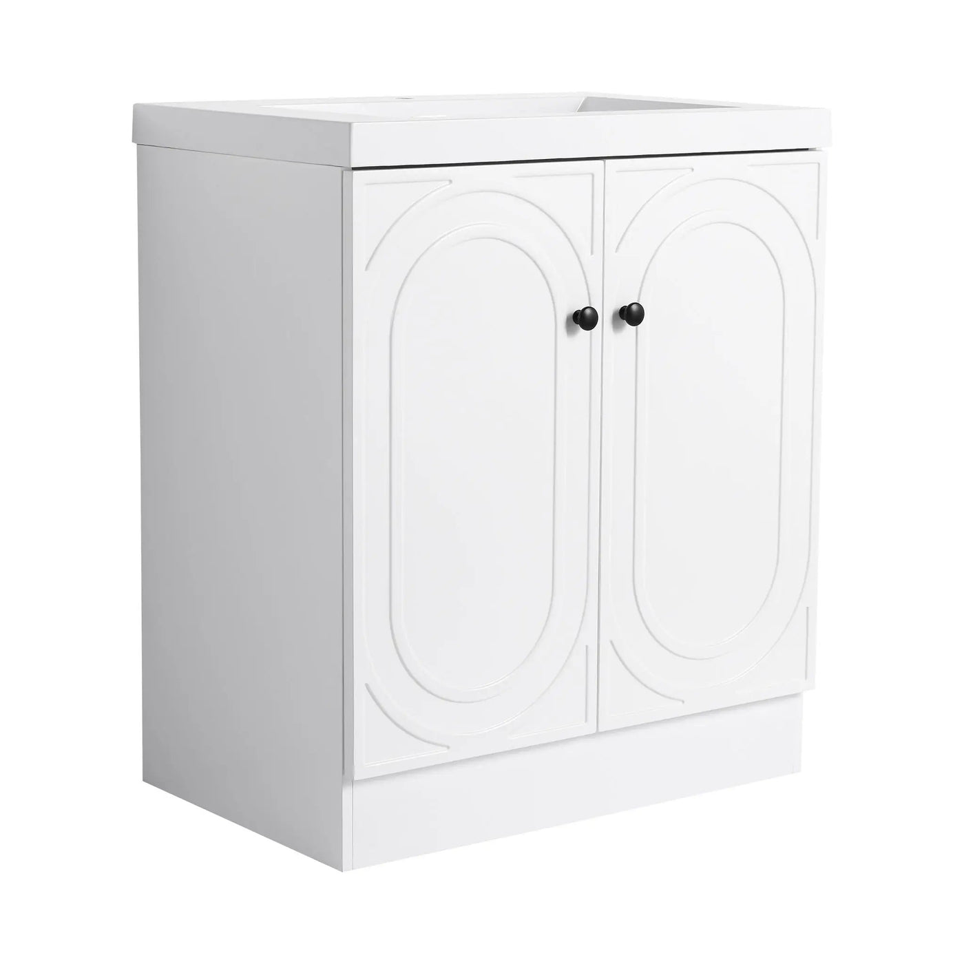 Contemporary Freestanding Bathroom Vanity With Resin Sink & Soft-Close Cabinet Doors by HouseOfZazla