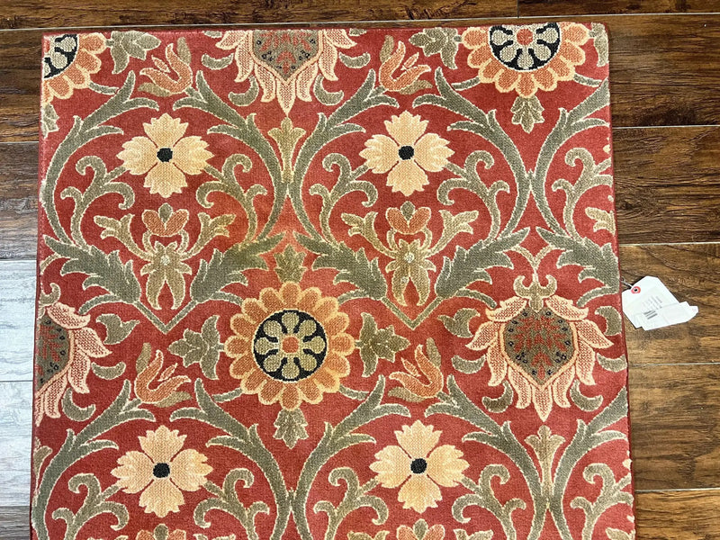 Runner Rug 3 x 14.7, Long Hallway Rug, Wool, Power Loomed, Contemporary, Floral by Jewel Rugs