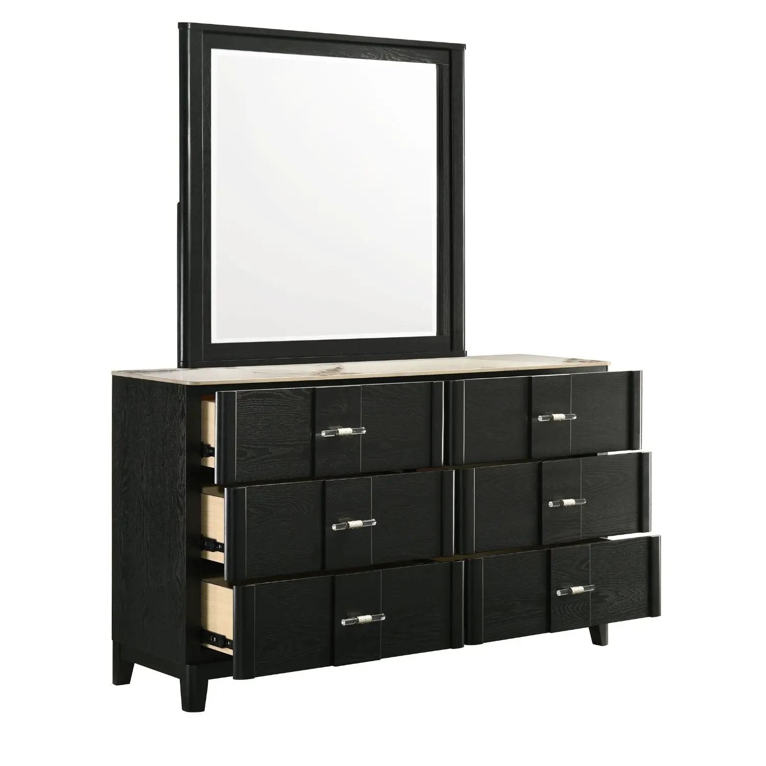 Opel - 6 Drawer Dresser - Black by HouseOfZazla