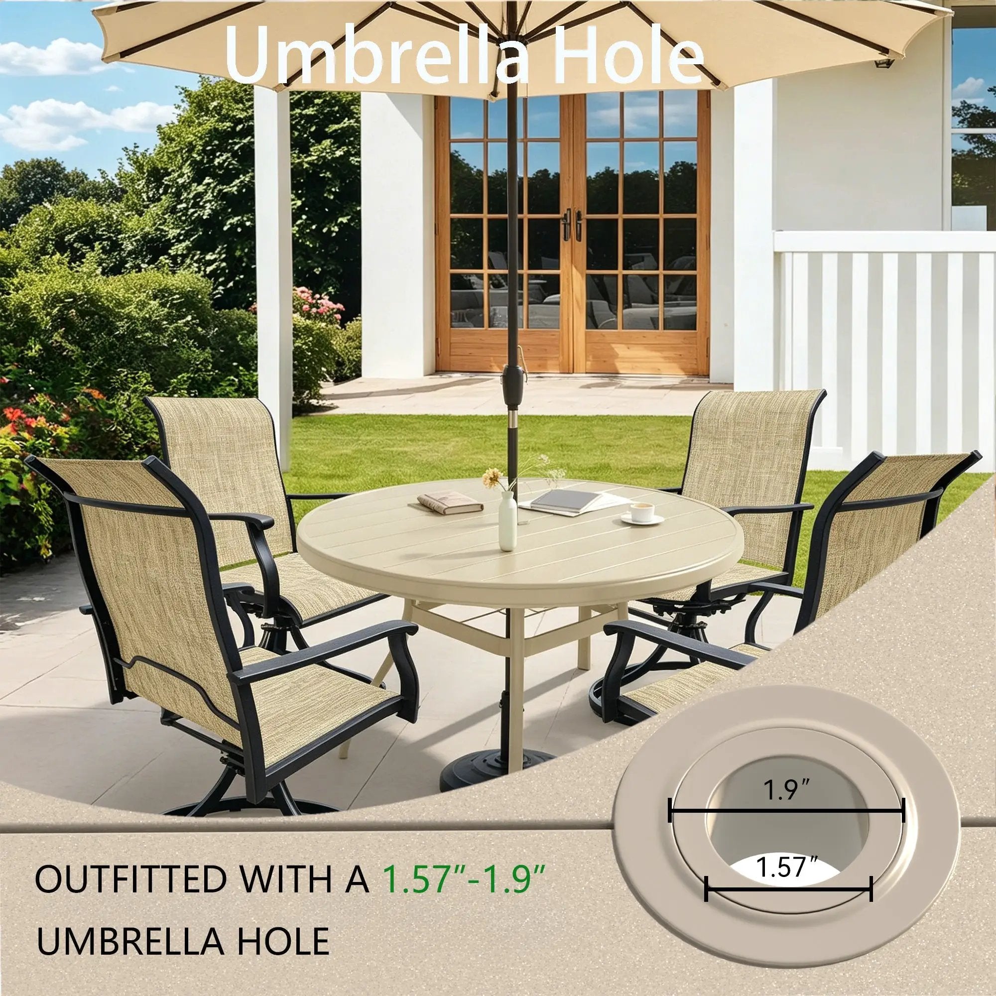 Outdoor Patio Furniture Set for 4 with Swivel Chairs by HouseOfZazla