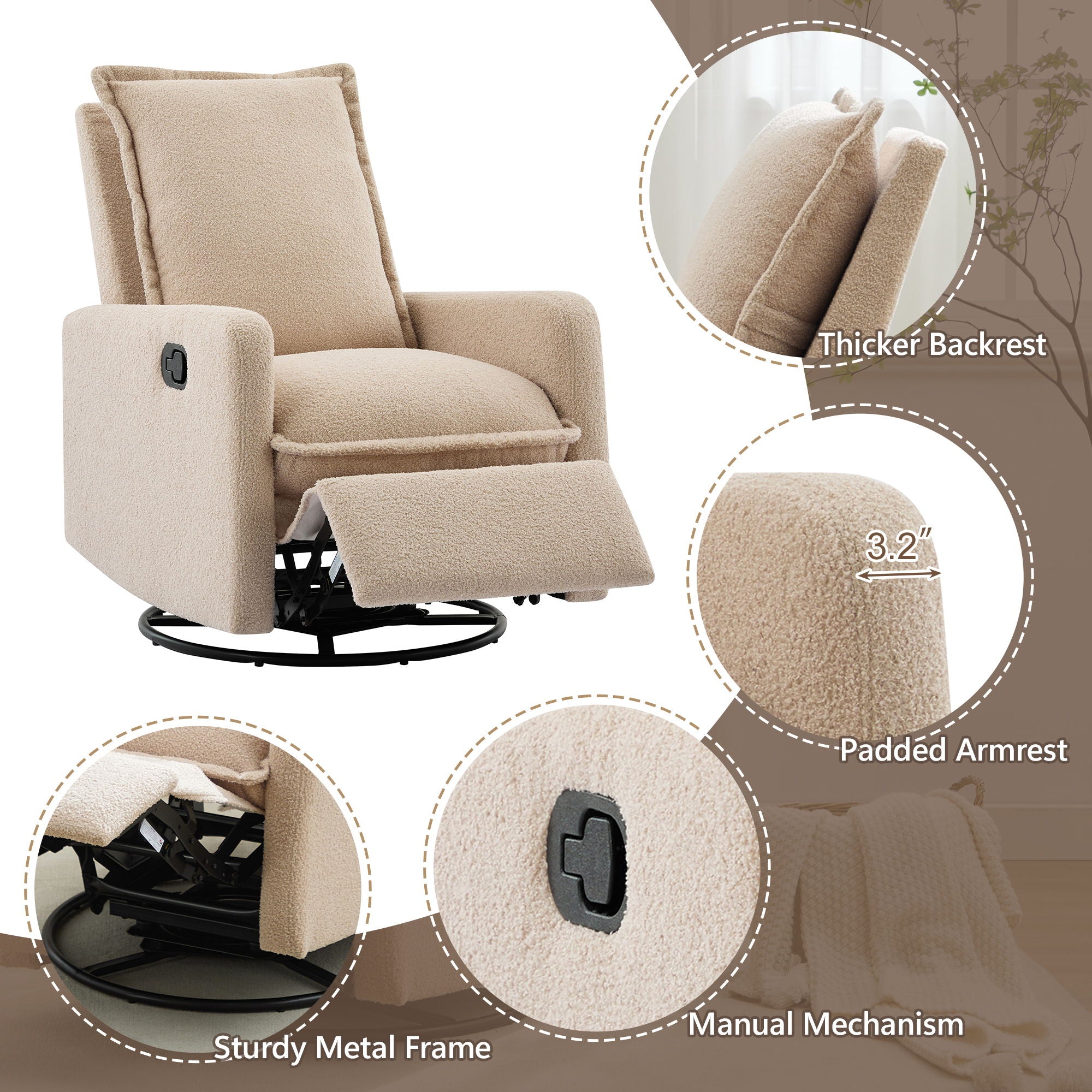 Swivel Rocker Glider Recliner Chair by HouseOfZazla