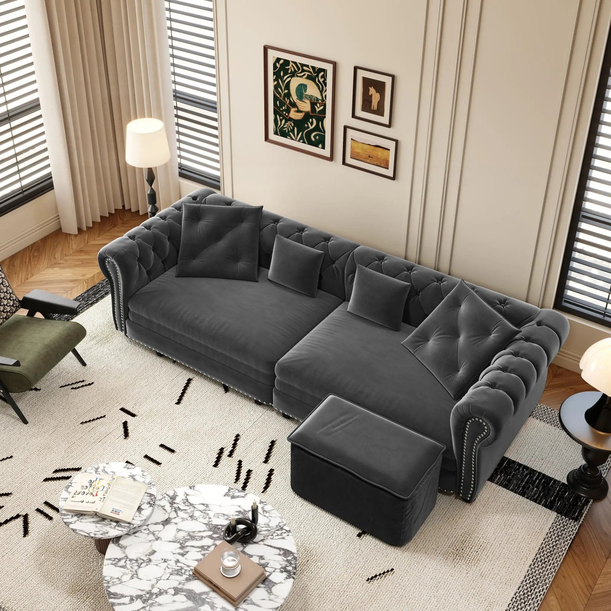 3 In 1 Convertible Sleeper Sofa Bed With Movable Ottoman by HouseOfZazla