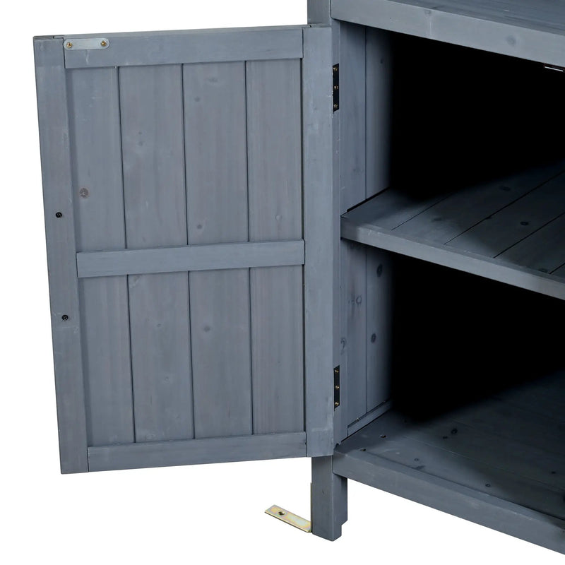TOPMAX Large Fir Wood Potting Bench with Hutch and Storage by HouseOfZazla