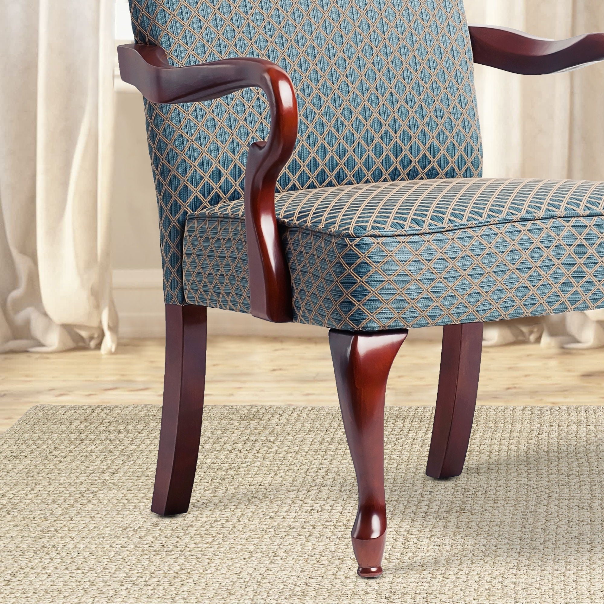 Delaney - Elegant Gooseneck Arm Chair With High Back by HouseOfZazla