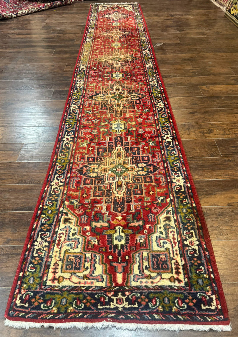 Indo Persian Heriz Runner Rug 3 x 17, Geometric Long Runner Carpet for Hallway, Medallions, Wool Runner Rug 3x17 by Jewel Rugs